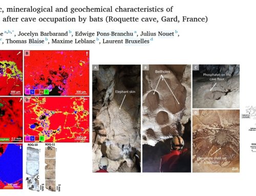 Petrographic, mineralogical and geochemical characteristics of speleothems after cave occupation by bats (Roquette cave, Gard, France) (EN)