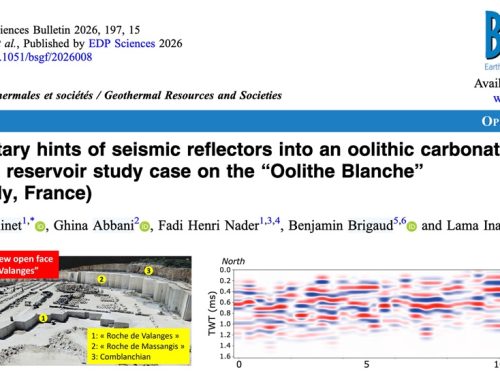 Sedimentary hints of seismic reflectors into an oolithic carbonate analogue reservoir study case on the “Oolithe Blanche” (Burgundy, France) (EN)
